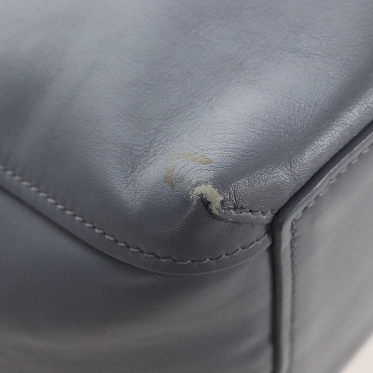 Balenciaga Laundry Cabas Hand Bag Leather 2way Gray Silver 517842 Auth 208407A