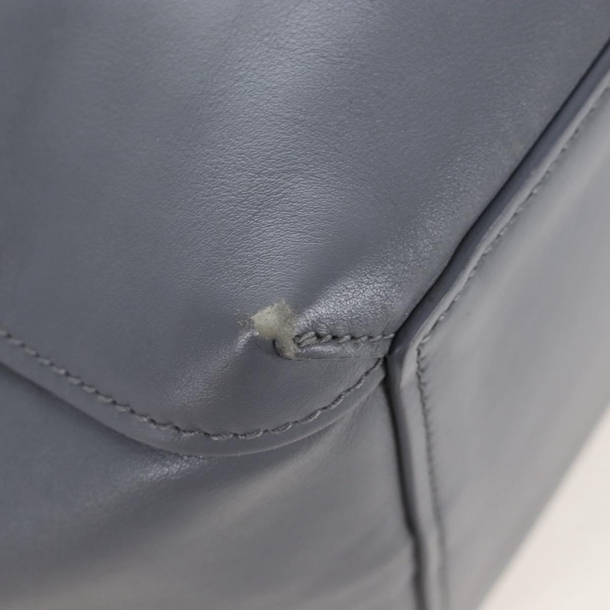 Balenciaga Laundry Cabas Hand Bag Leather 2way Gray Silver 517842 Auth 208407A