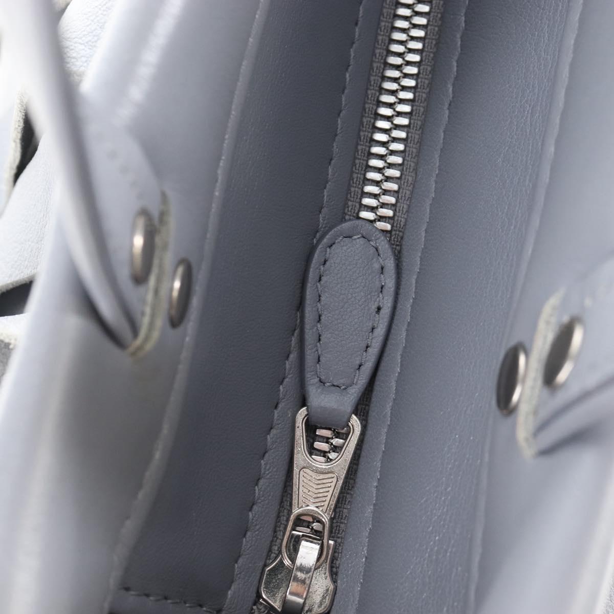 Balenciaga Laundry Cabas Hand Bag Leather 2way Gray Silver 517842 Auth 208407A