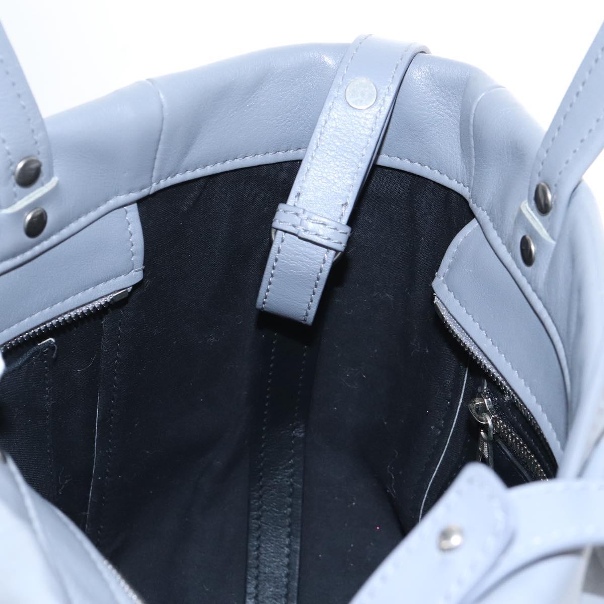 Balenciaga Laundry Cabas Hand Bag Leather 2way Gray Silver 517842 Auth 208407A