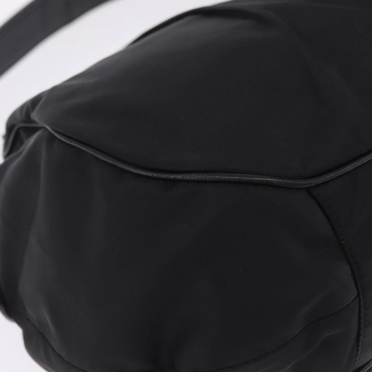 PRADA Shoulder Bag Nylon Black Silver Auth 208419V
