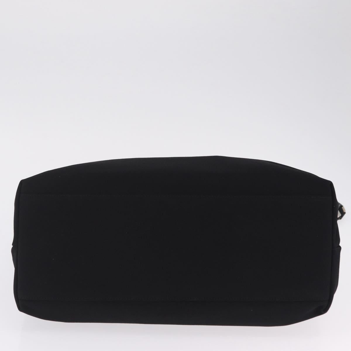 Salvatore Ferragamo Chain Tote Bag Nylon Black Gold Auth 208420