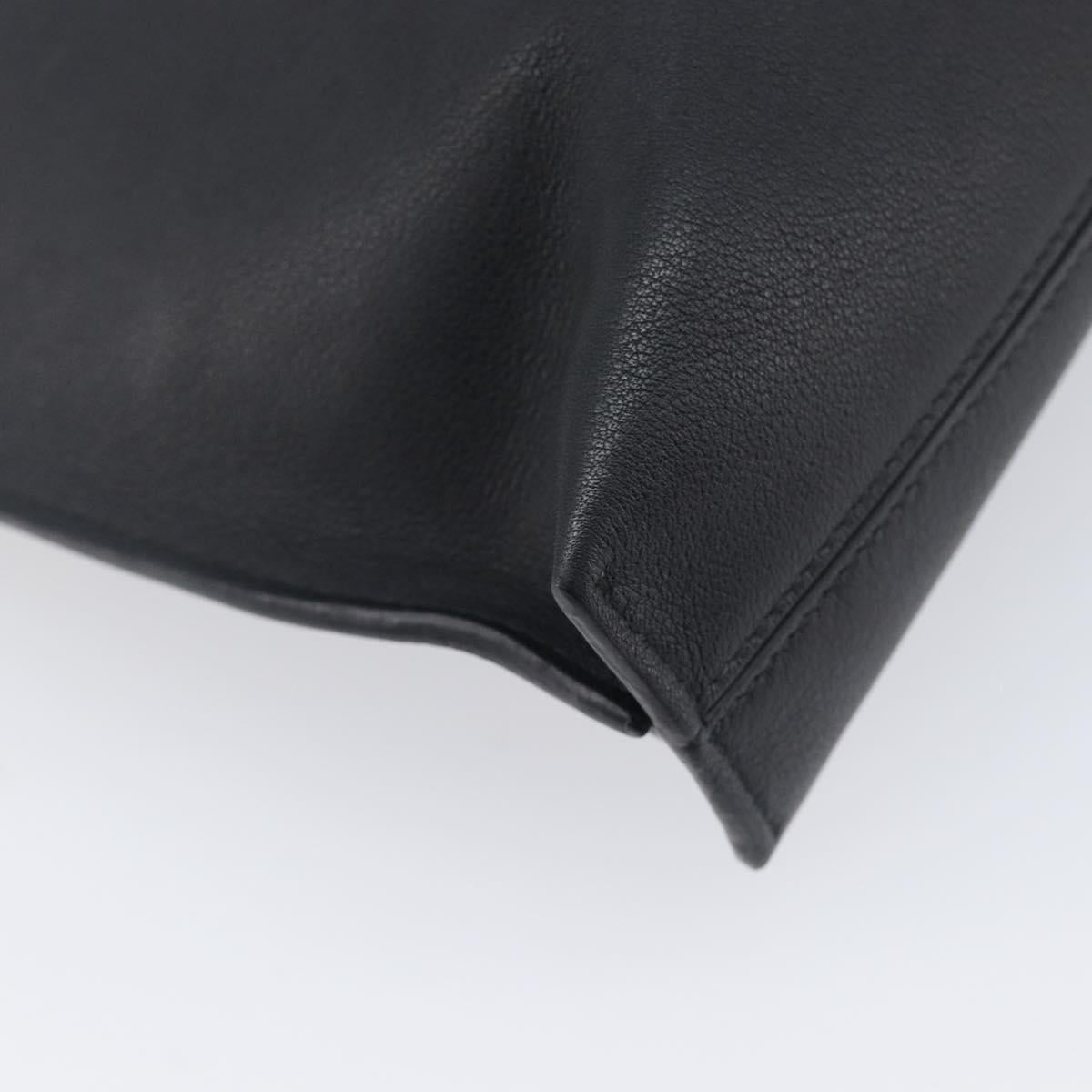 LOEWE Shoulder Bag Leather Black Gold Auth 208421A