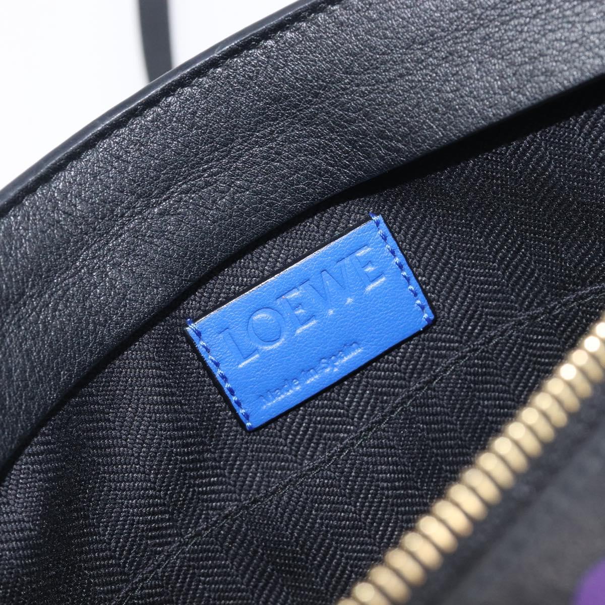 LOEWE Shoulder Bag Leather Black Gold Auth 208421A