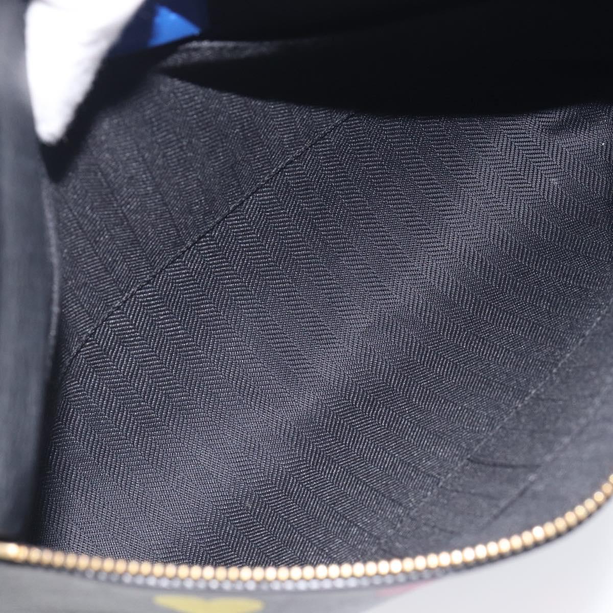 LOEWE Shoulder Bag Leather Black Gold Auth 208421A