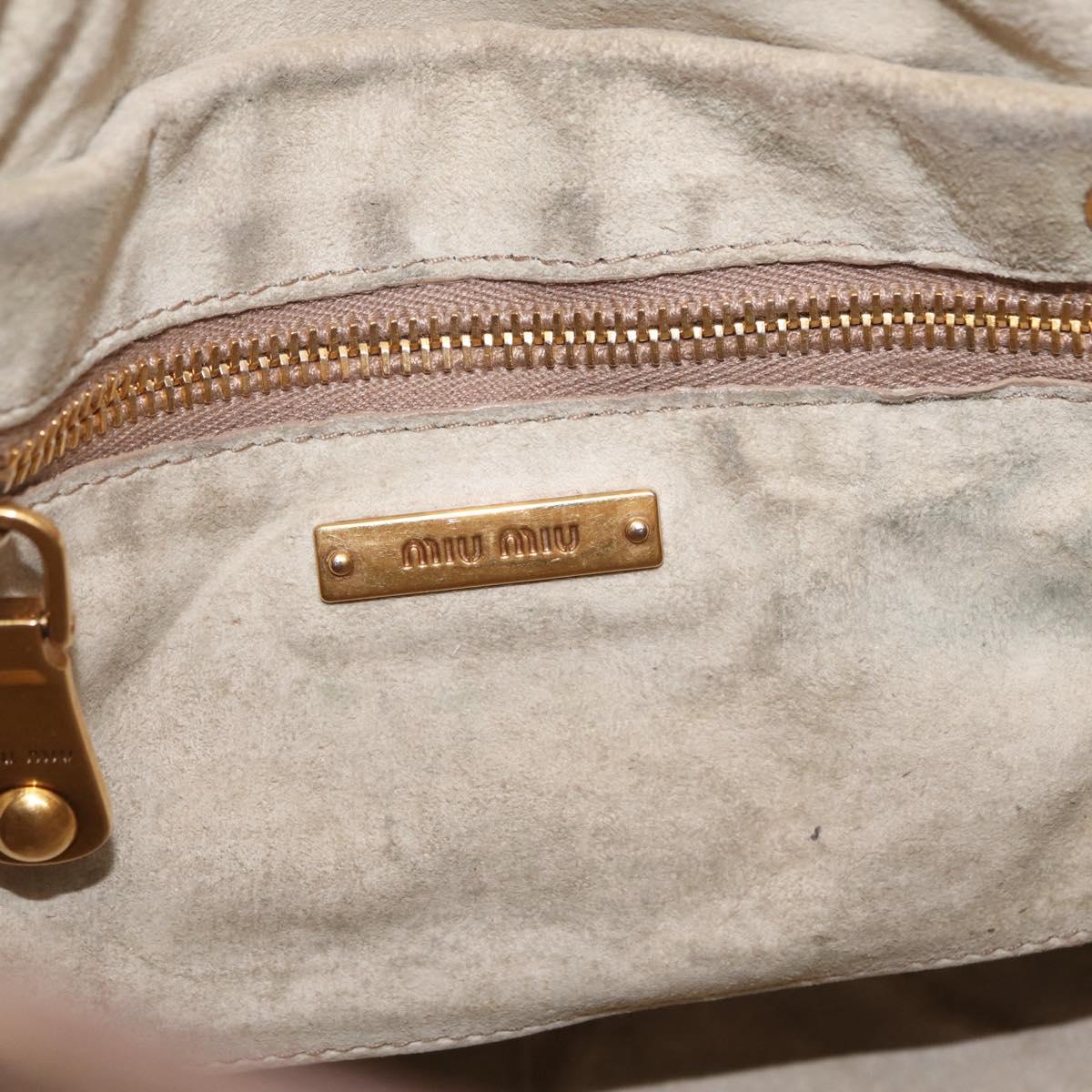 Miu Miu Hand Bag Leather Pink Gold Auth 208423
