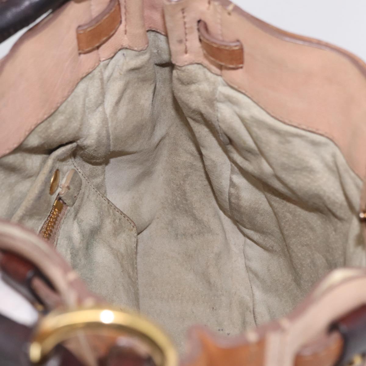 Miu Miu Hand Bag Leather Pink Gold Auth 208423