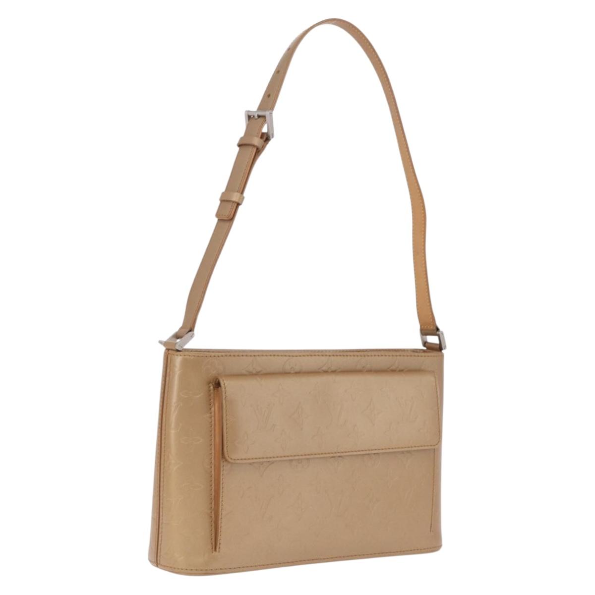 LOUIS VUITTON Monogram Mat Alston Shoulder Bag Beige M55127 LV Auth 208427V