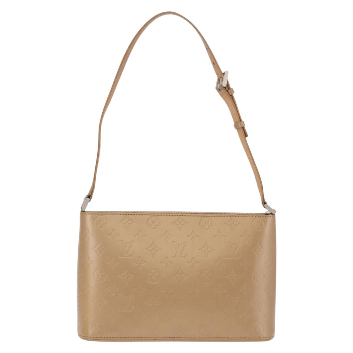 LOUIS VUITTON Monogram Mat Alston Shoulder Bag Beige M55127 LV Auth 208427V
