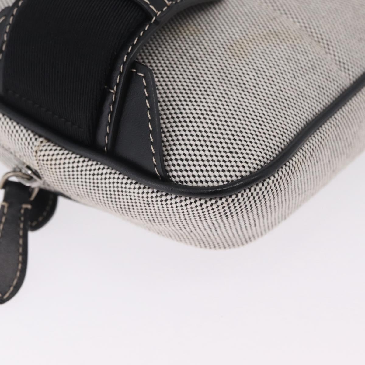BURBERRY Body Bag Canvas Gray Silver Auth 208431A