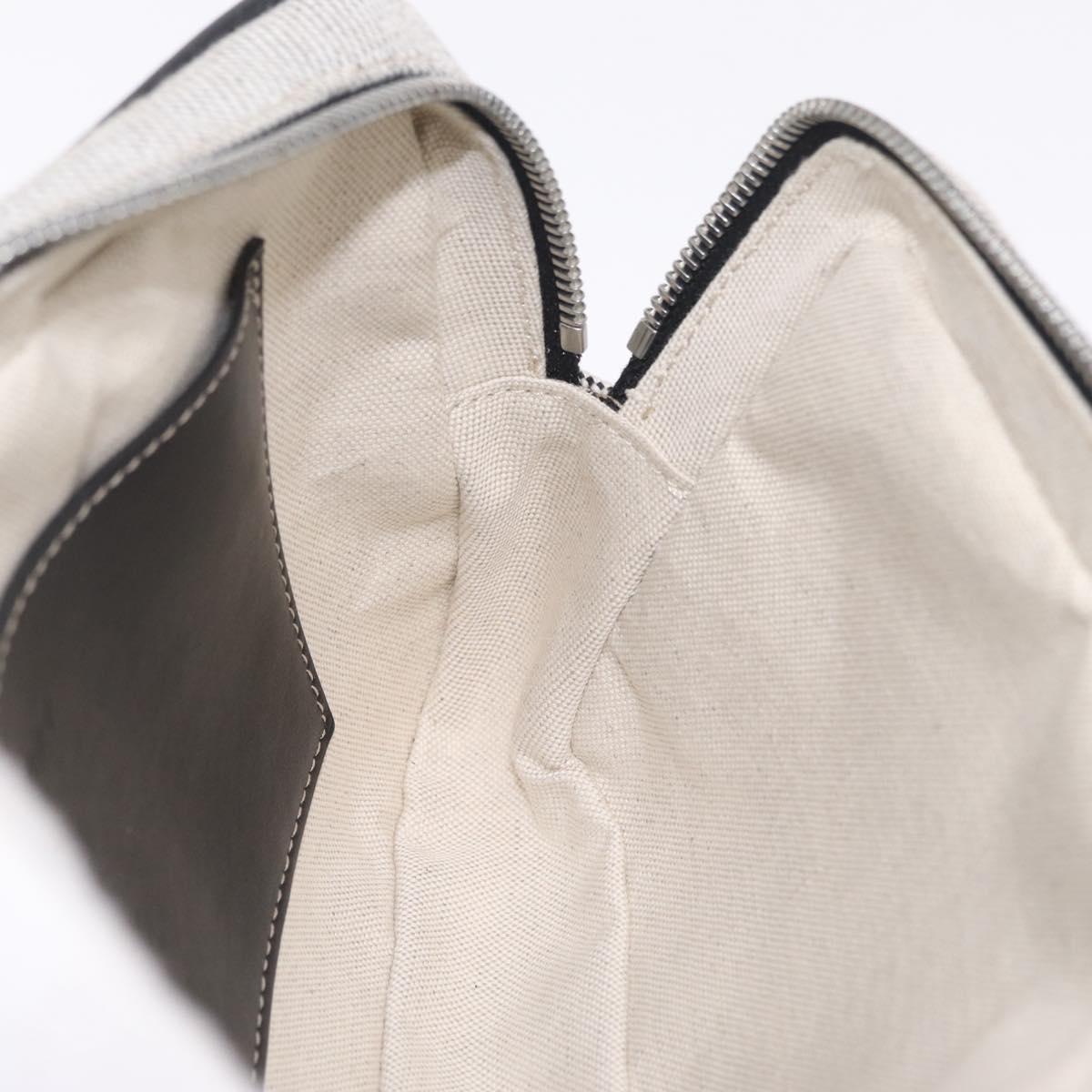 BURBERRY Body Bag Canvas Gray Silver Auth 208431A