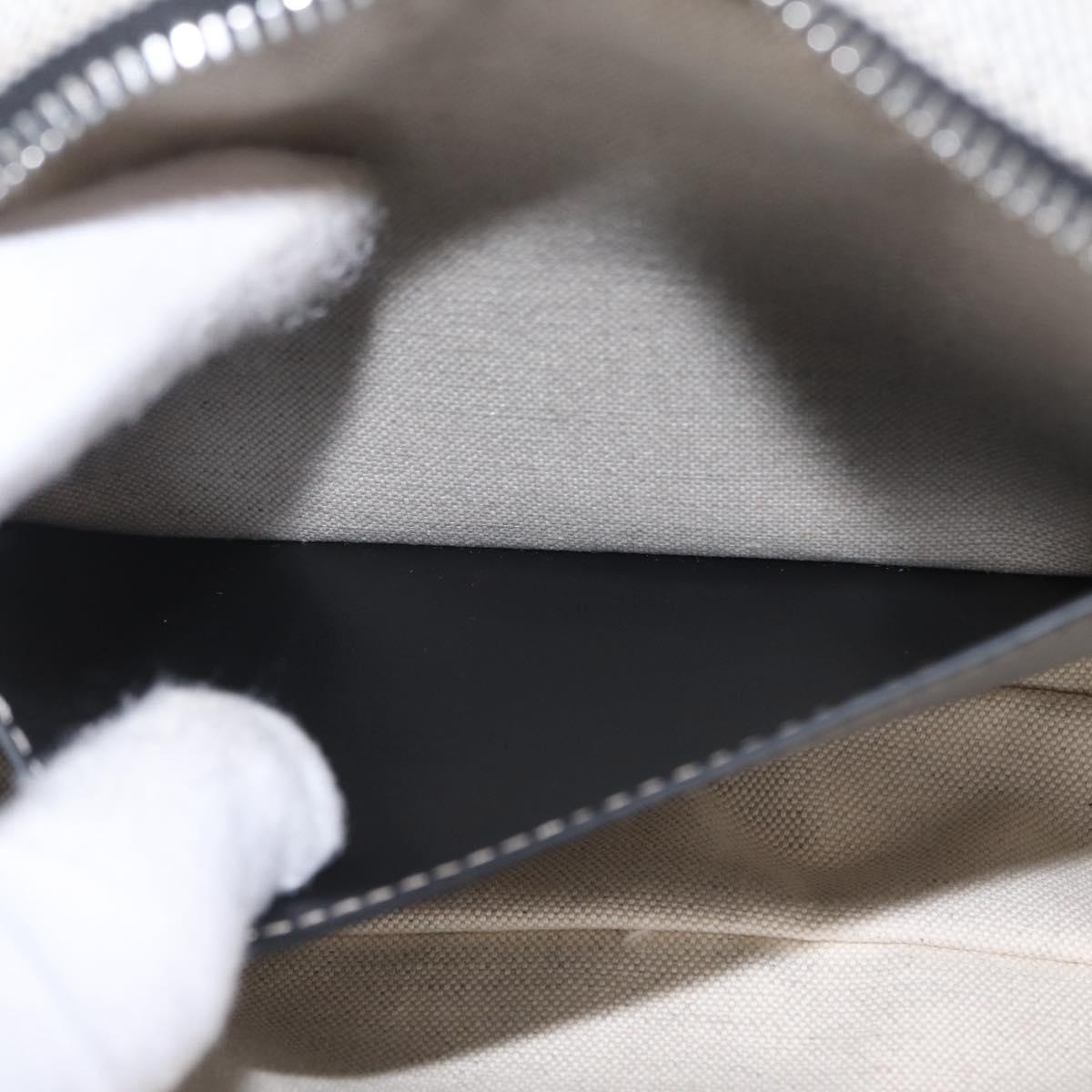 BURBERRY Body Bag Canvas Gray Silver Auth 208431A