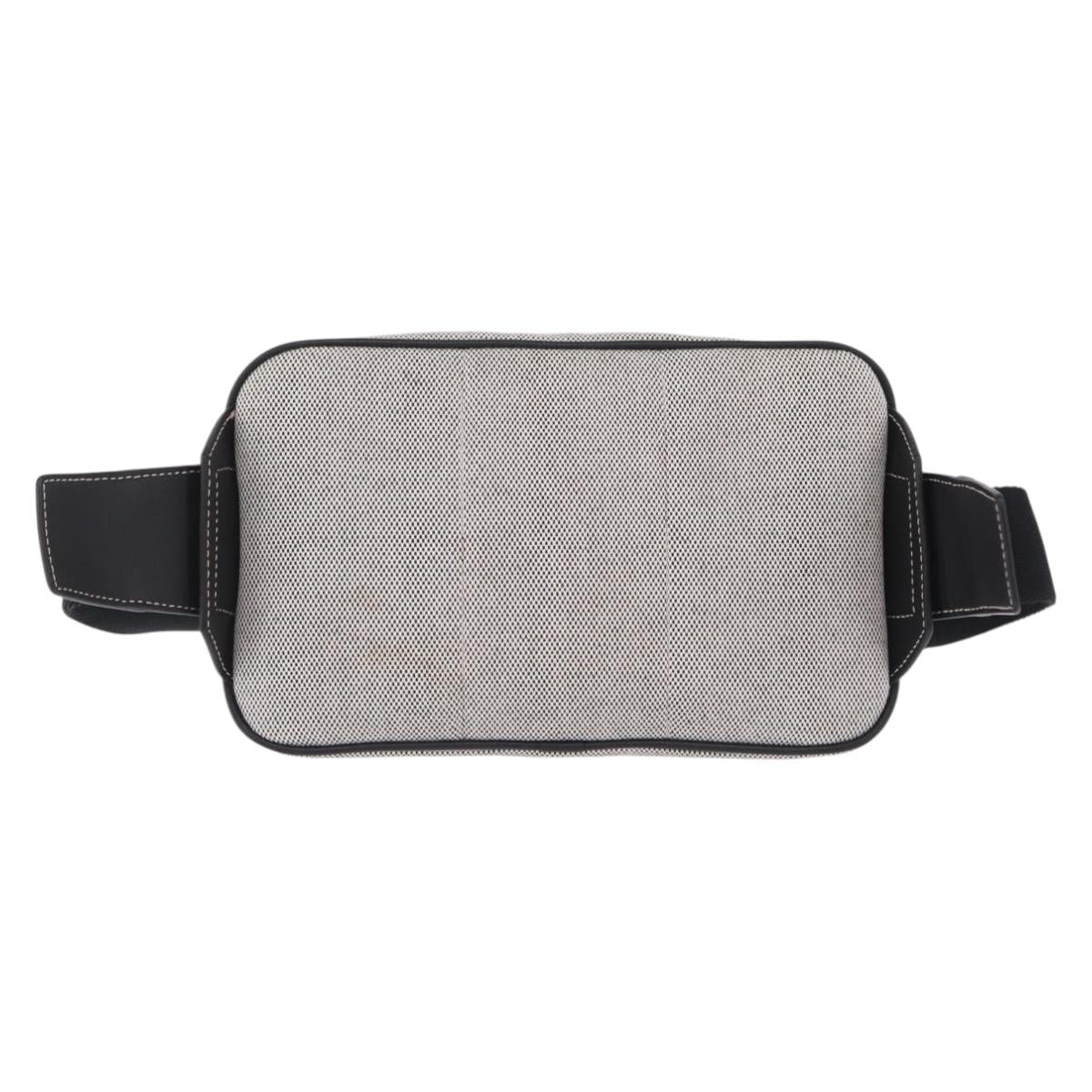 BURBERRY Body Bag Canvas Gray Silver Auth 208431A