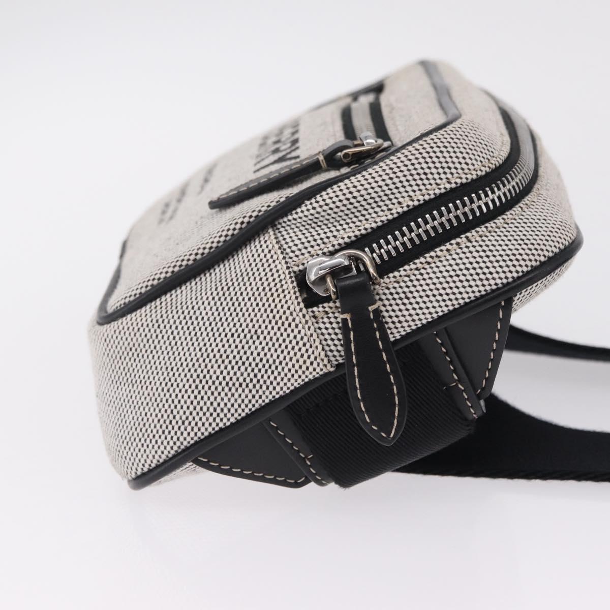 BURBERRY Body Bag Canvas Gray Silver Auth 208431A