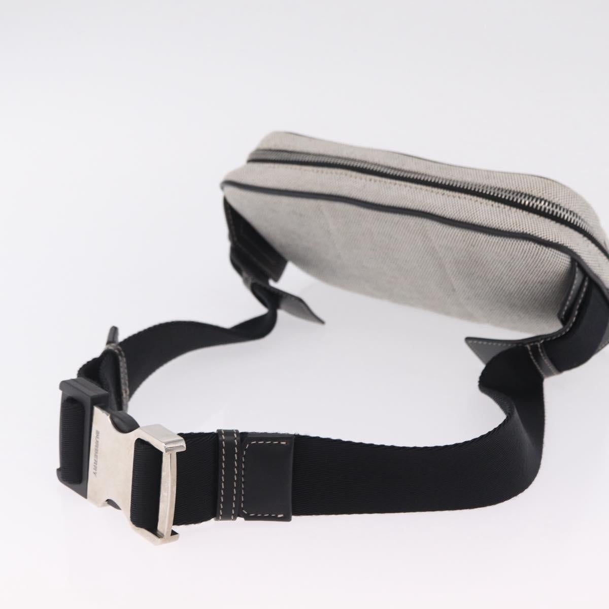 BURBERRY Body Bag Canvas Gray Silver Auth 208431A