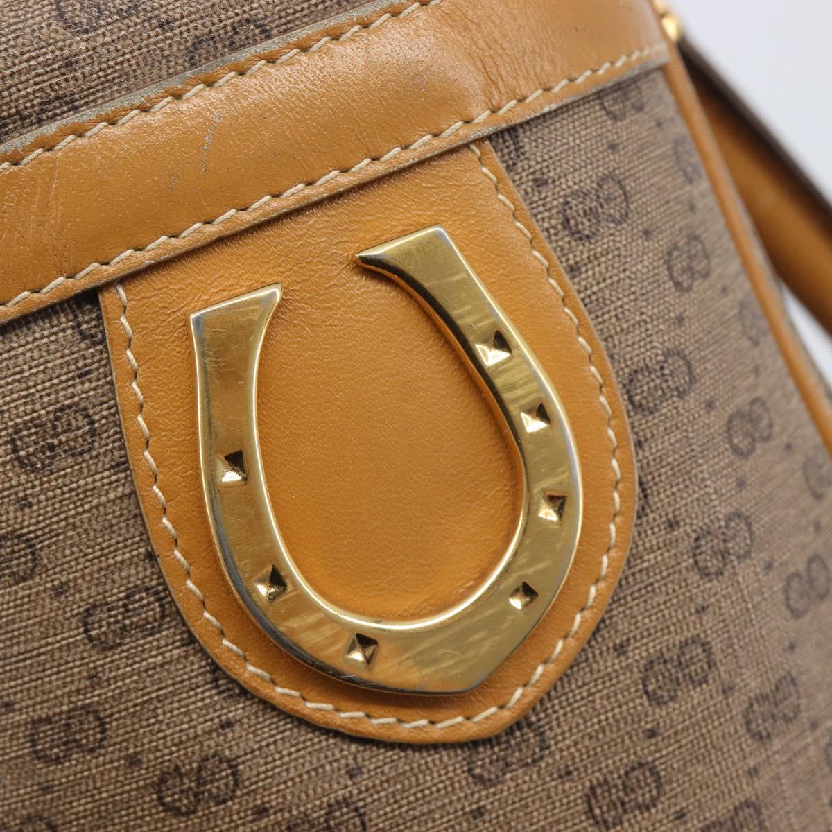 GUCCI Micro GG Supreme Boston Bag PVC Beige Gold 000 39 0158 Auth 208432