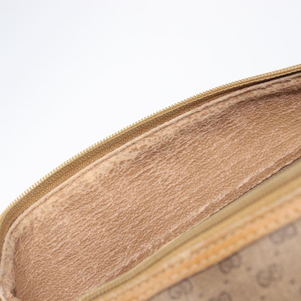 GUCCI Micro GG Supreme Boston Bag PVC Beige Gold 000 39 0158 Auth 208432