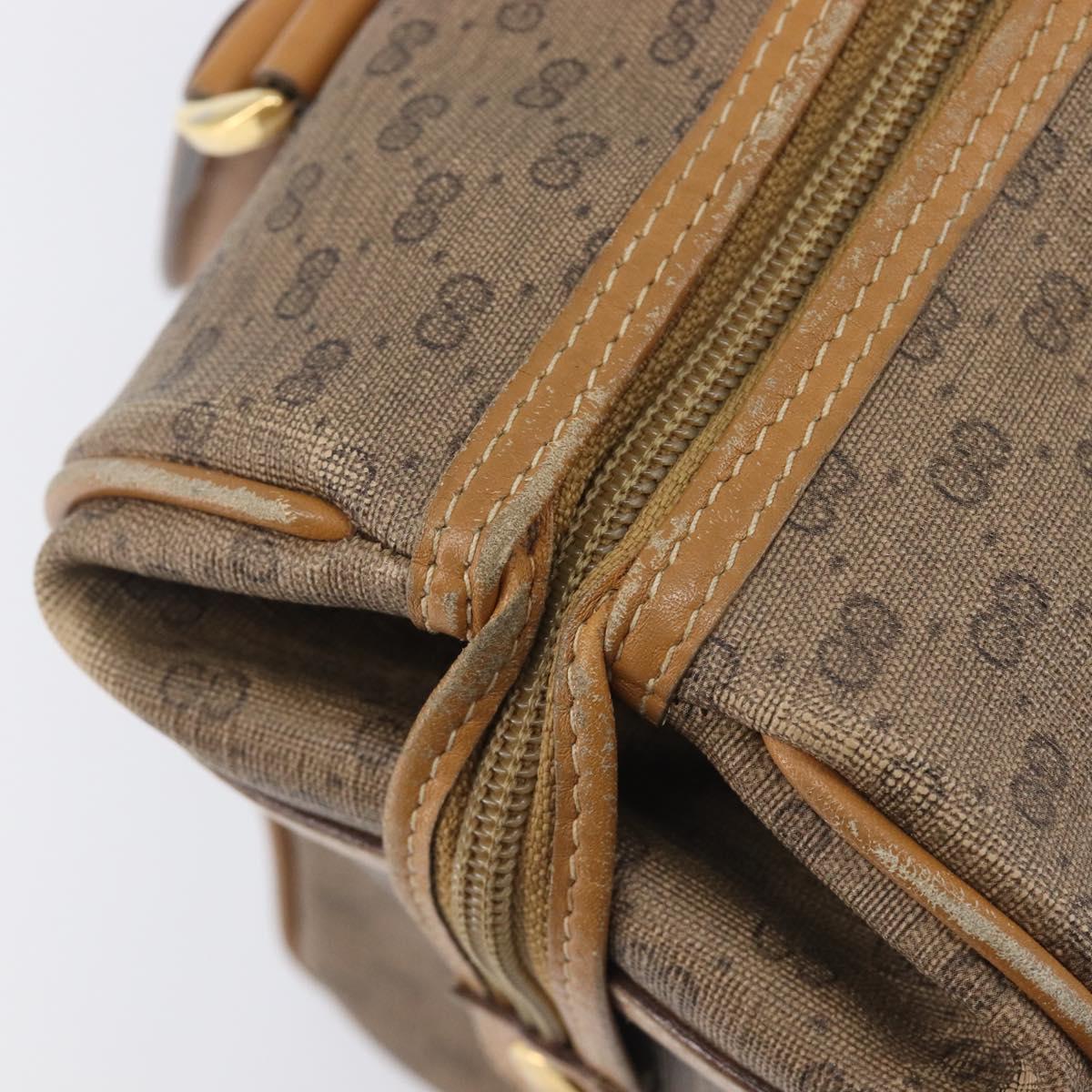 GUCCI Micro GG Supreme Boston Bag PVC Beige Gold 000 39 0158 Auth 208432
