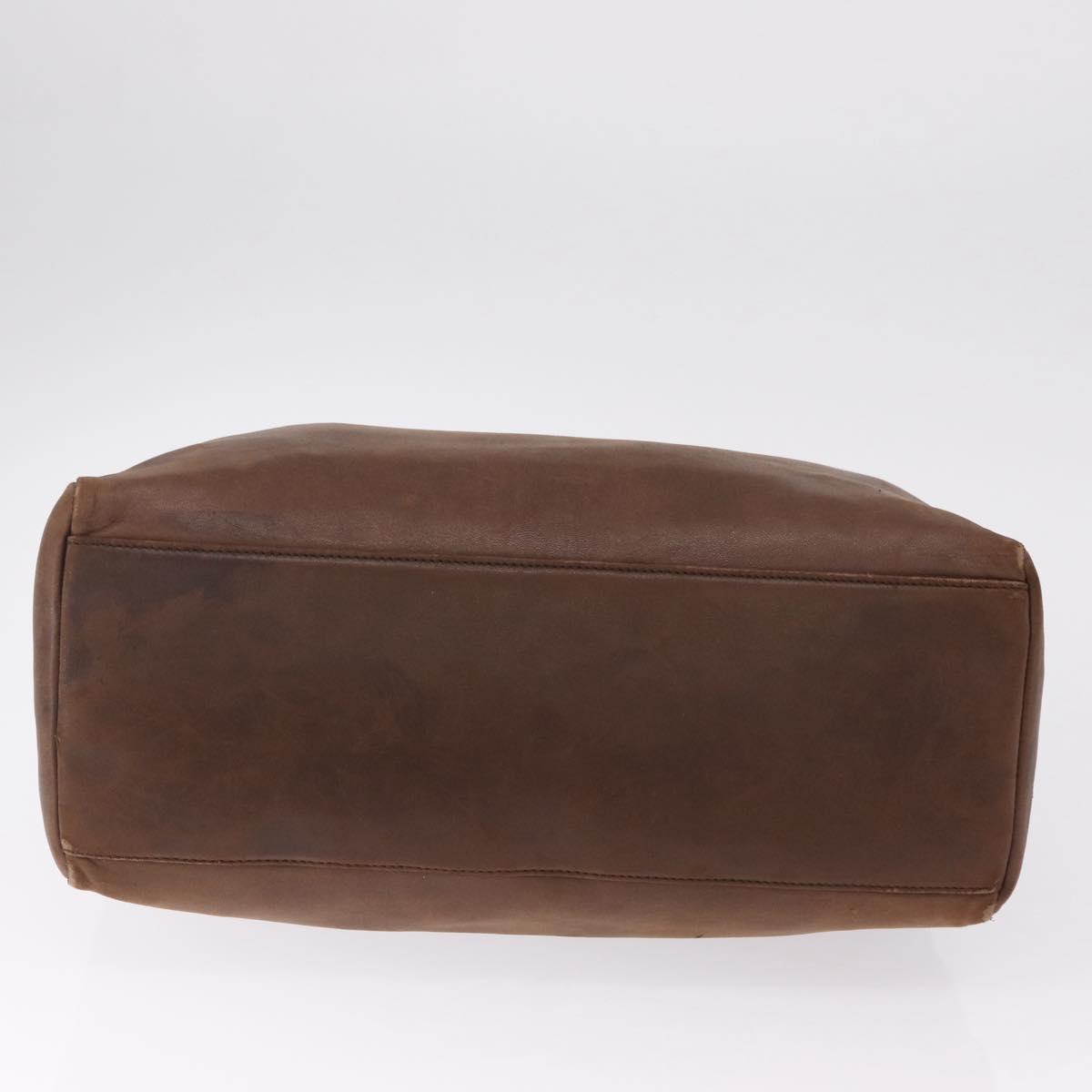 PRADA Tote Bag Leather Brown Auth 208433