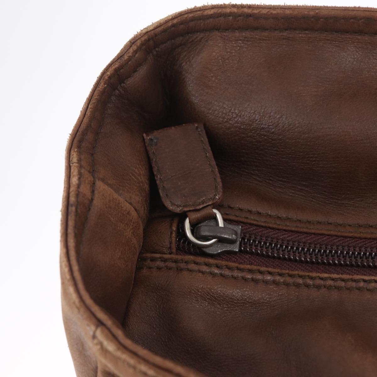 PRADA Tote Bag Leather Brown Auth 208433