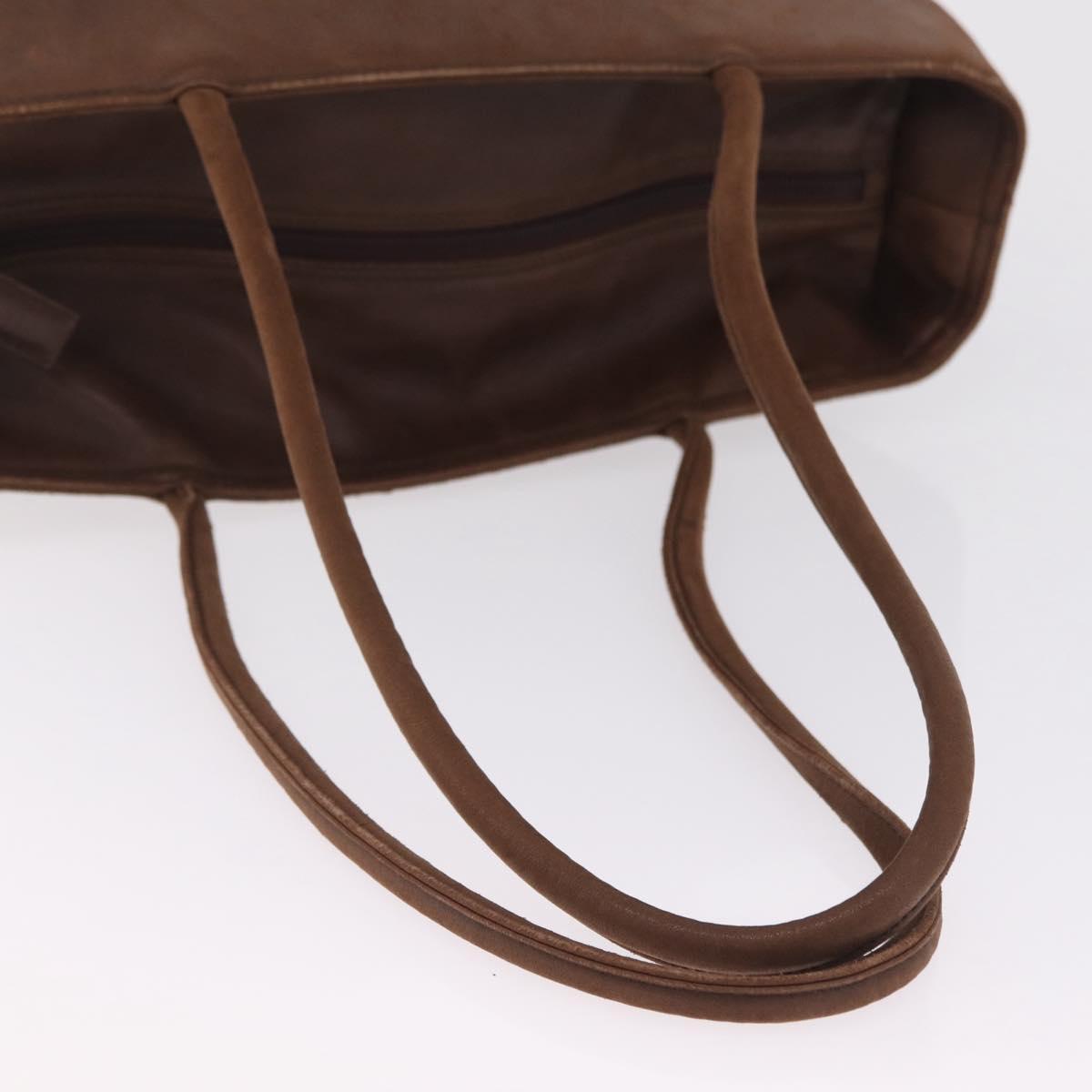 PRADA Tote Bag Leather Brown Auth 208433