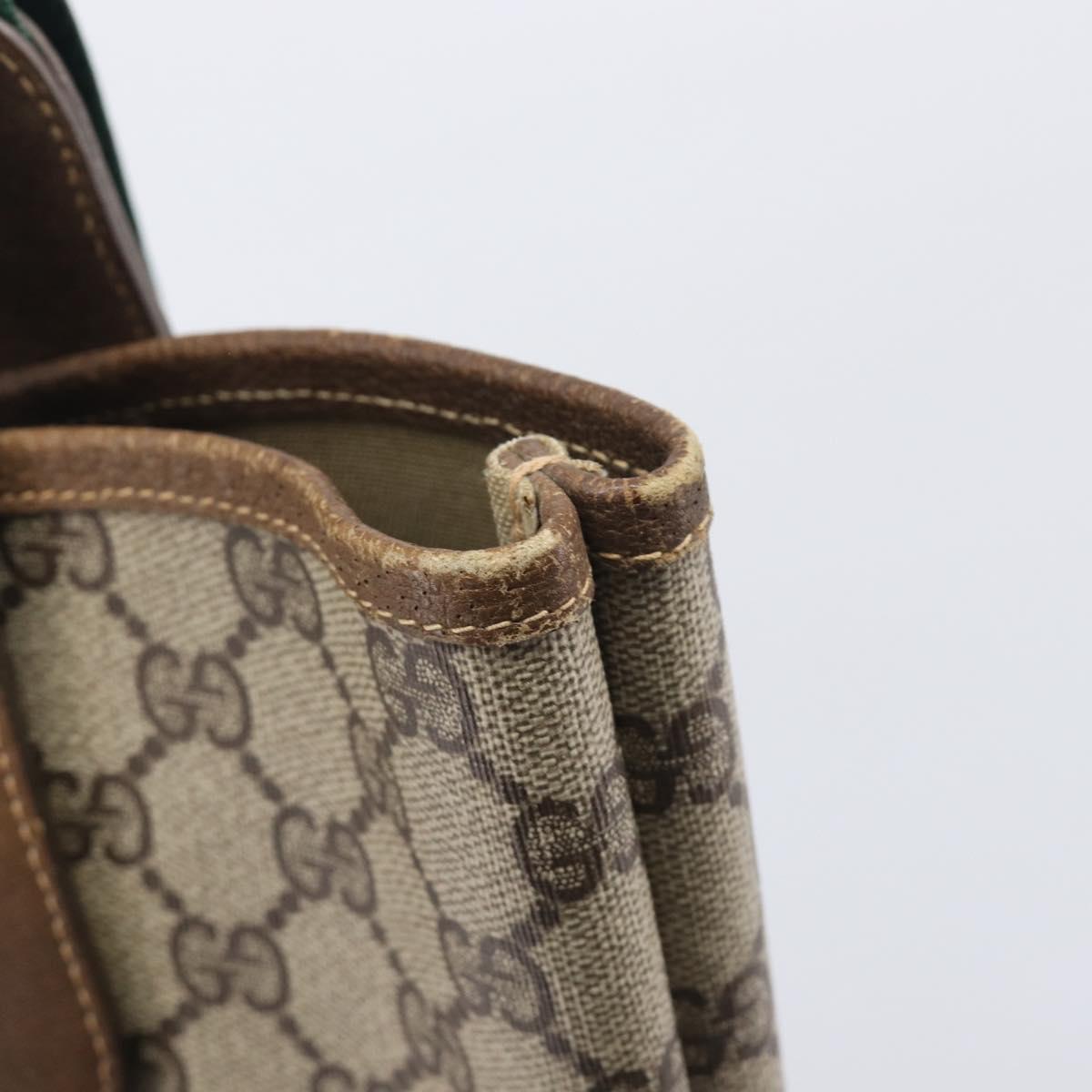 GUCCI GG Supreme Web Sherry Line Tote Bag PVC Beige Red 002 904 0223 Auth 208434