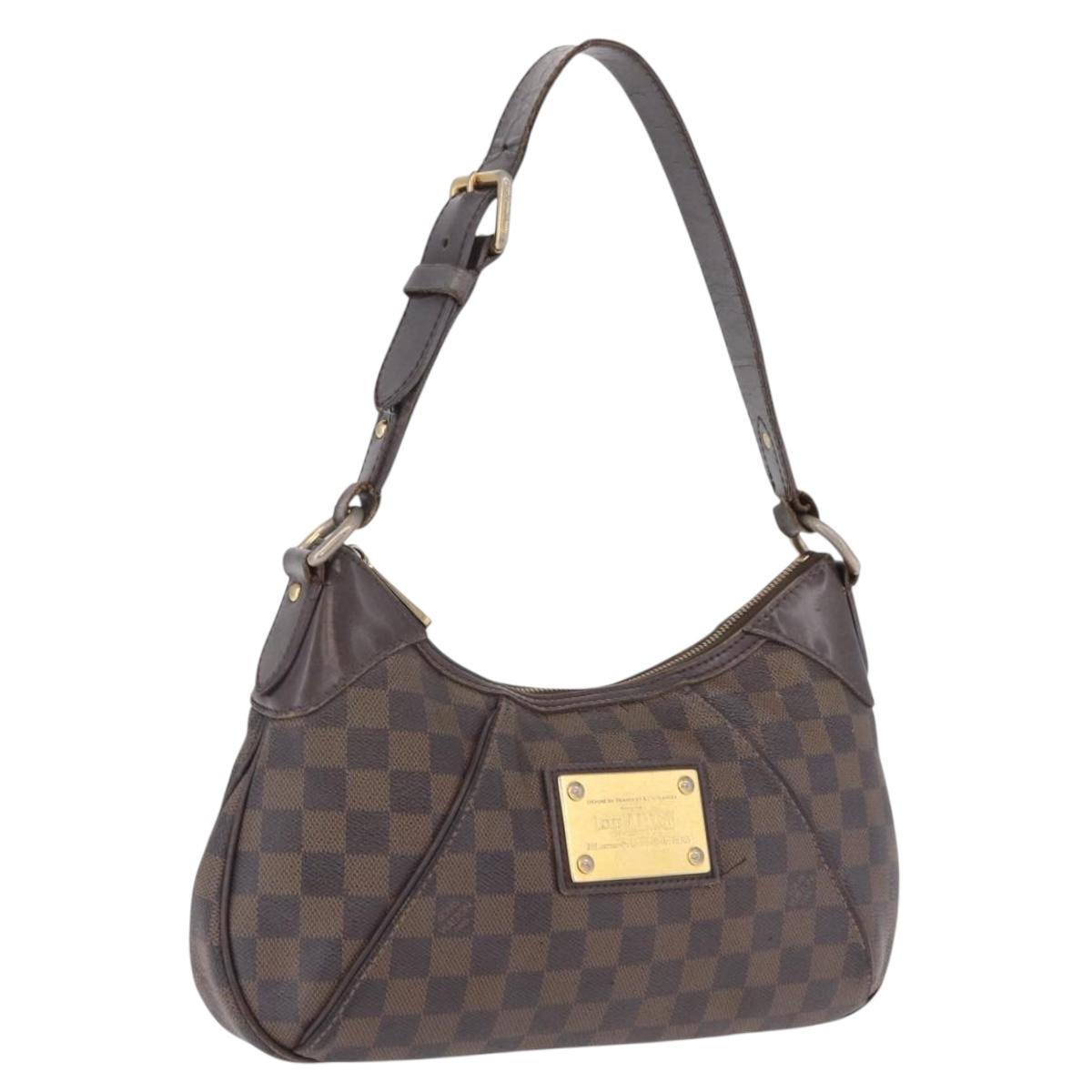 LOUIS VUITTON Damier Ebene Thames PM Shoulder Bag N48180 LV Auth 208436