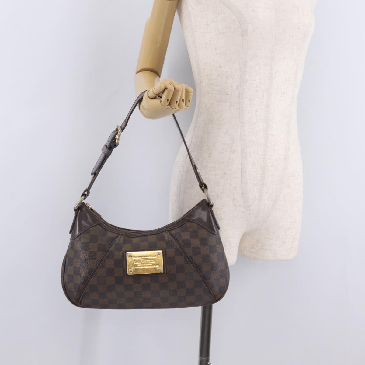 LOUIS VUITTON Damier Ebene Thames PM Shoulder Bag N48180 LV Auth 208436