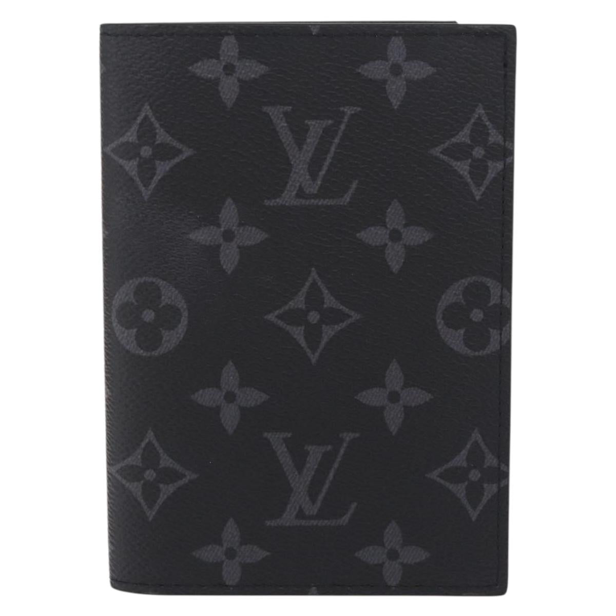 LOUIS VUITTON Monogram Eclipse Couverture Passport Case M64501 LV Auth 208440V