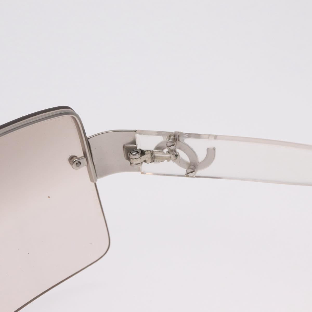 CHANEL Sunglasses metal Clear CC Auth 208452