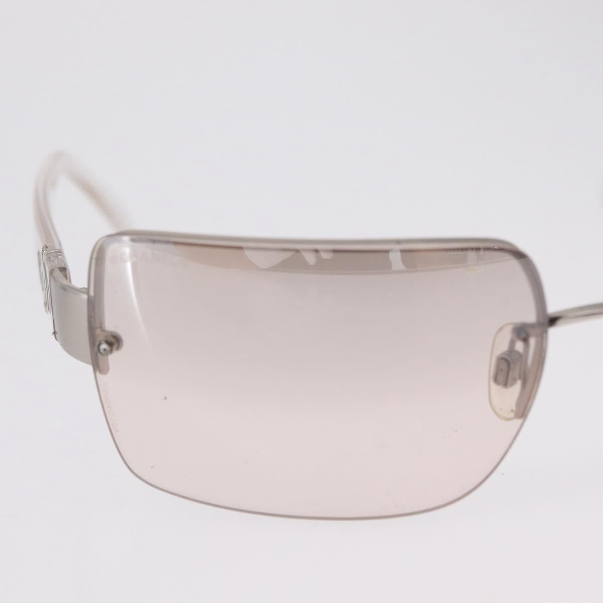 CHANEL Sunglasses metal Clear CC Auth 208452