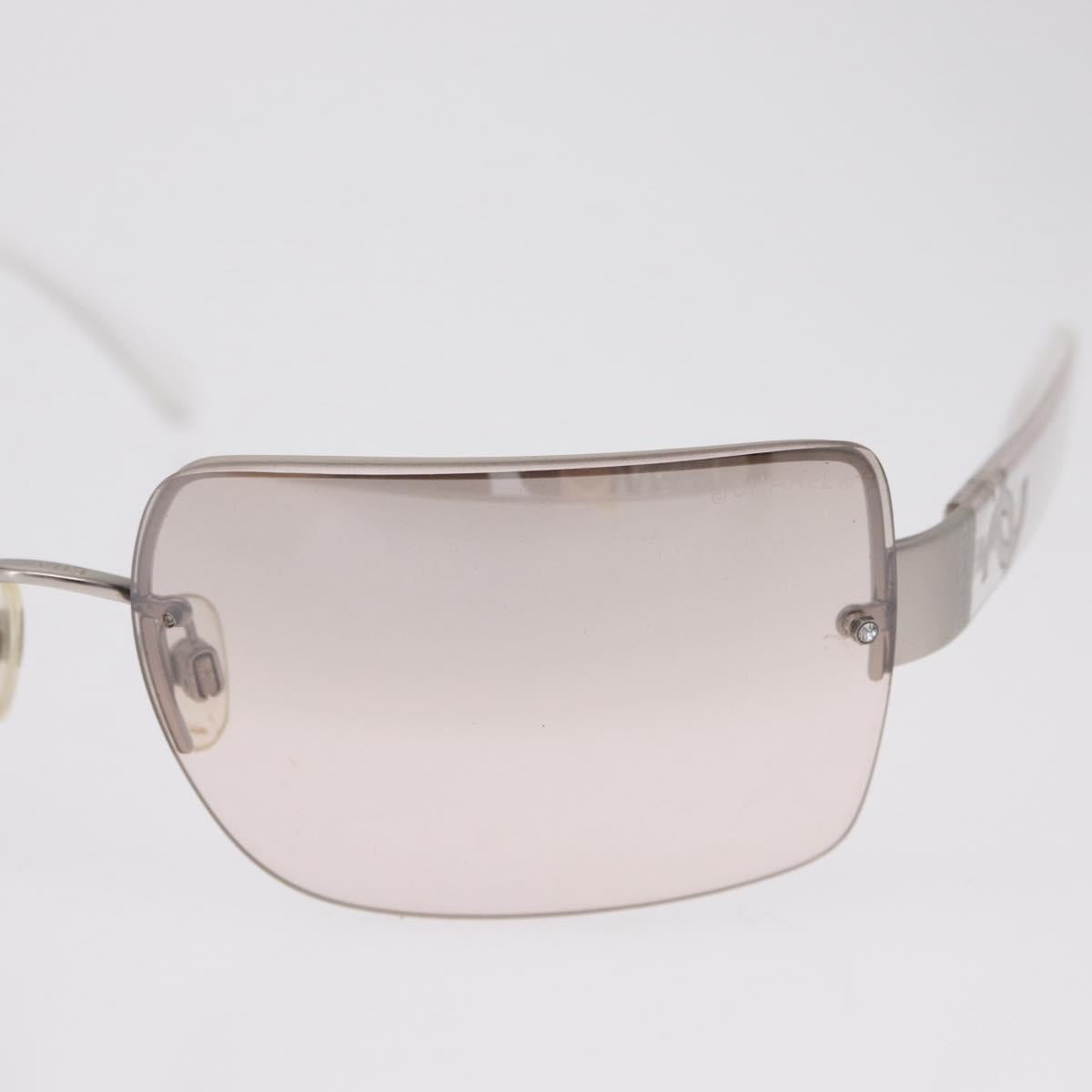 CHANEL Sunglasses metal Clear CC Auth 208452