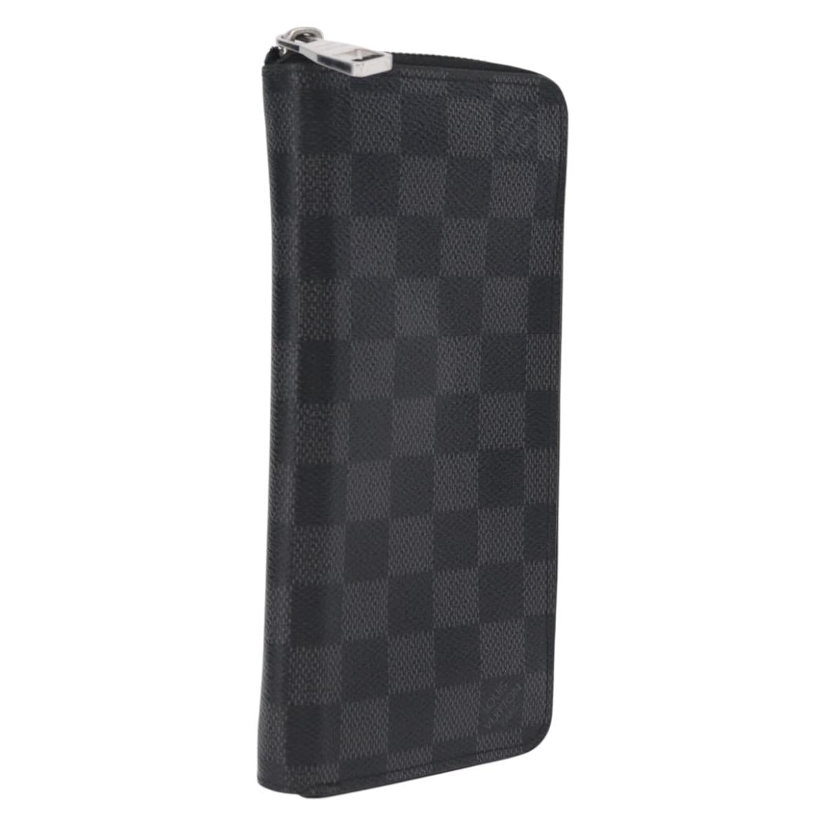 LOUIS VUITTON Damier Graphite Zippy Wallet Vertical N63095 LV Auth 208455