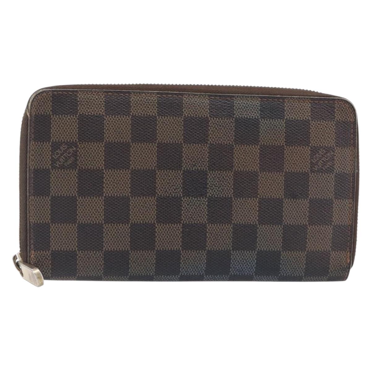 LOUIS VUITTON Damier Ebene Zippy Organizer Long Wallet N60003 LV Auth 208456