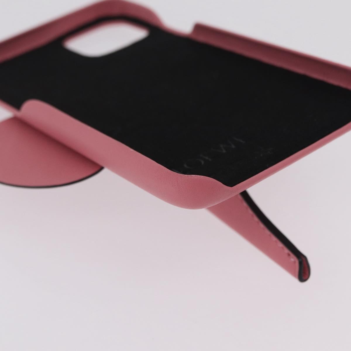 LOEWE Cell Phone Case Leather iPhone 13 Pro MAX Pink Auth 208460M