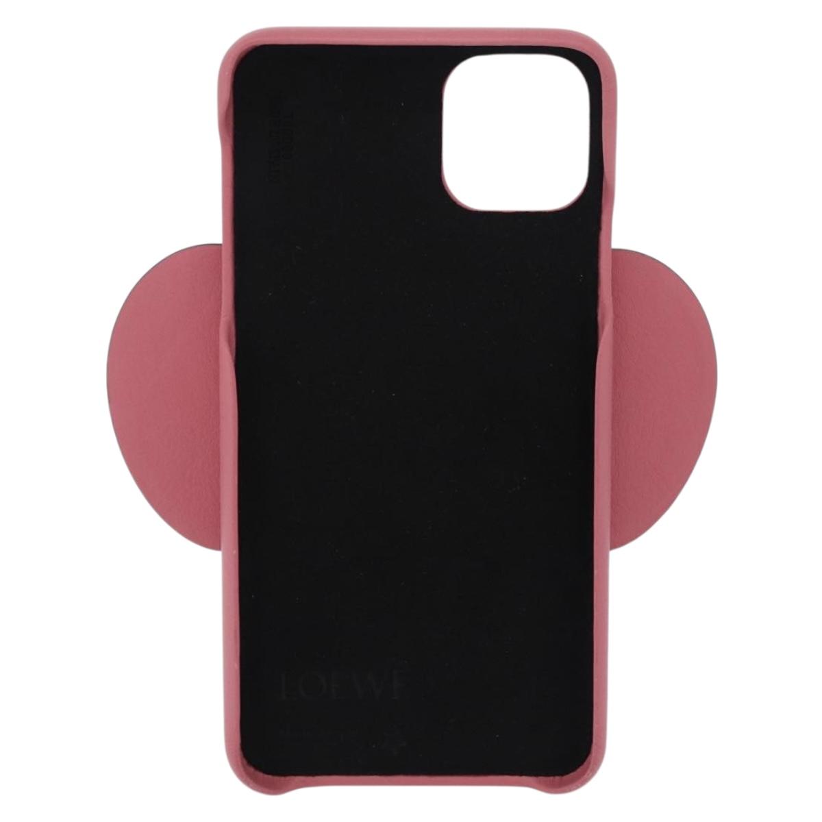 LOEWE Cell Phone Case Leather iPhone 13 Pro MAX Pink Auth 208460M