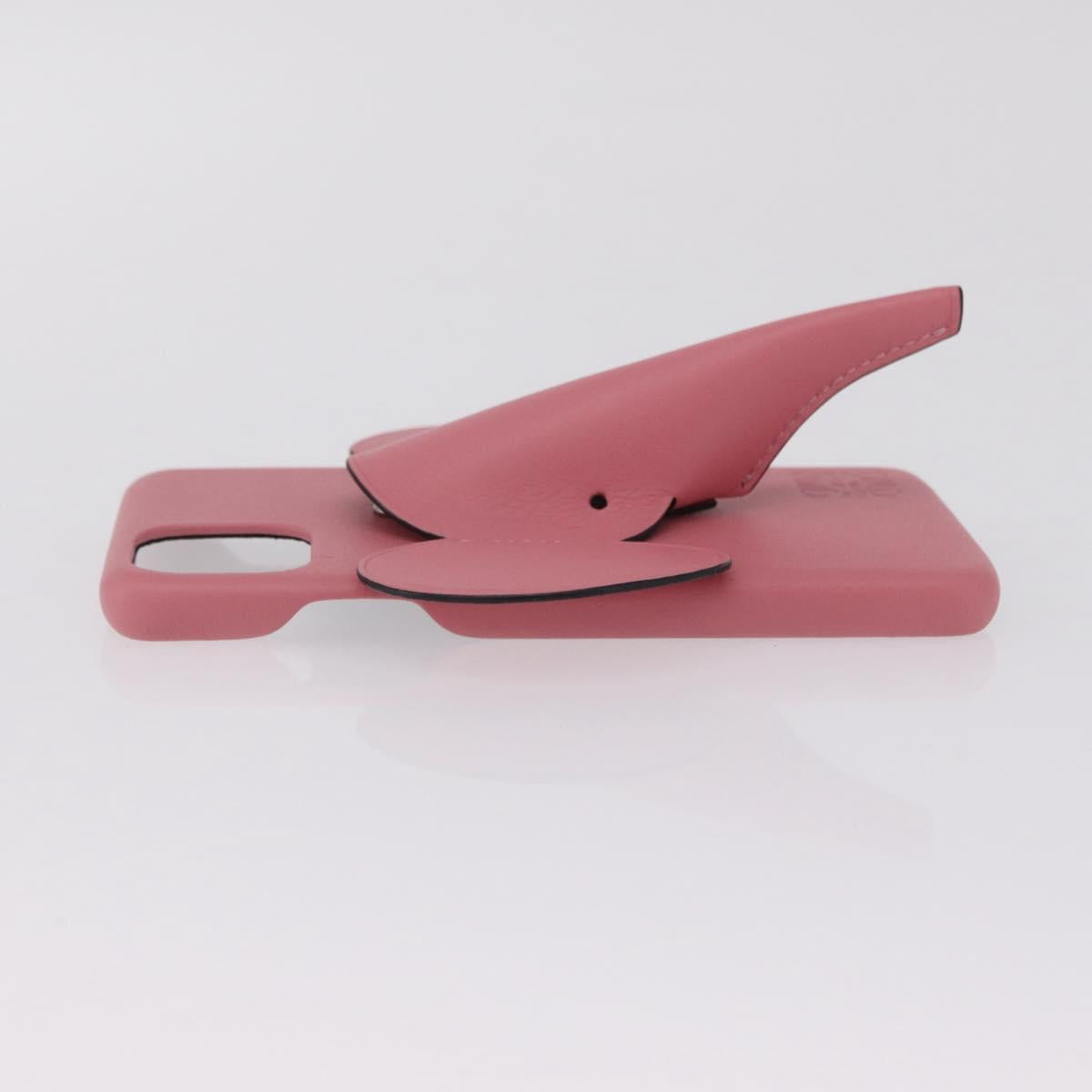 LOEWE Cell Phone Case Leather iPhone 13 Pro MAX Pink Auth 208460M