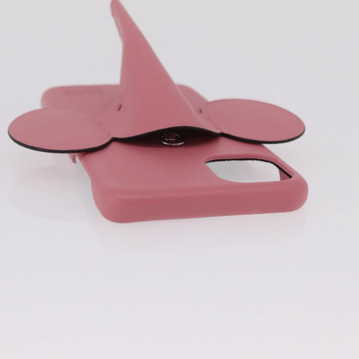 LOEWE Cell Phone Case Leather iPhone 13 Pro MAX Pink Auth 208460M