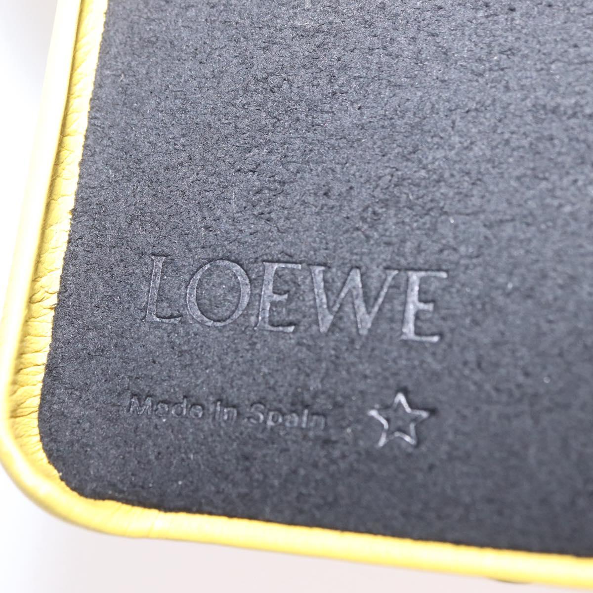 LOEWE Cell Phone Case Leather iPhone 13 Pro MAX Yellow Auth 208461M