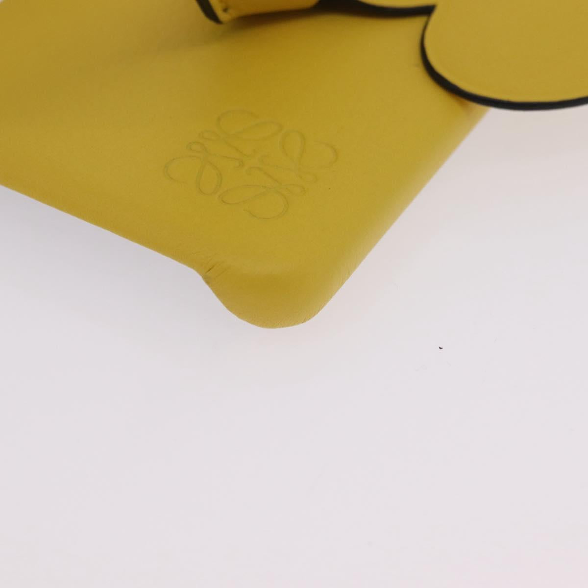 LOEWE Cell Phone Case Leather iPhone 13 Pro MAX Yellow Auth 208461M