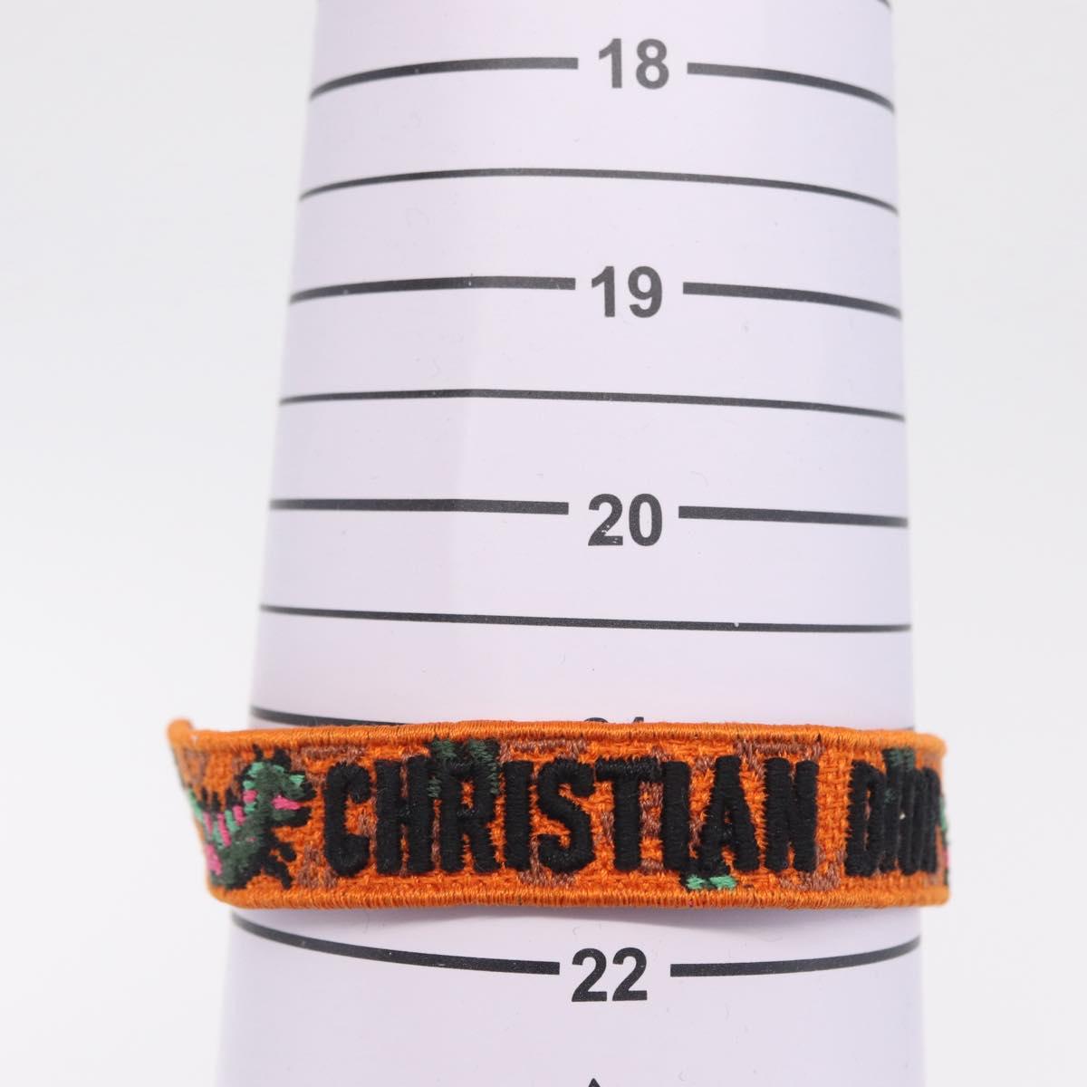 Christian Dior Bracelet Canvas Orange Auth 208462