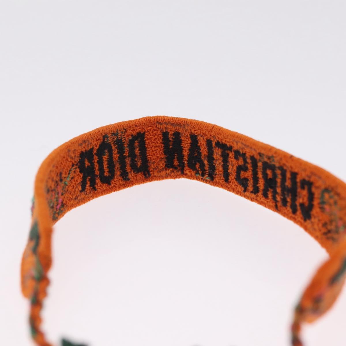 Christian Dior Bracelet Canvas Orange Auth 208462