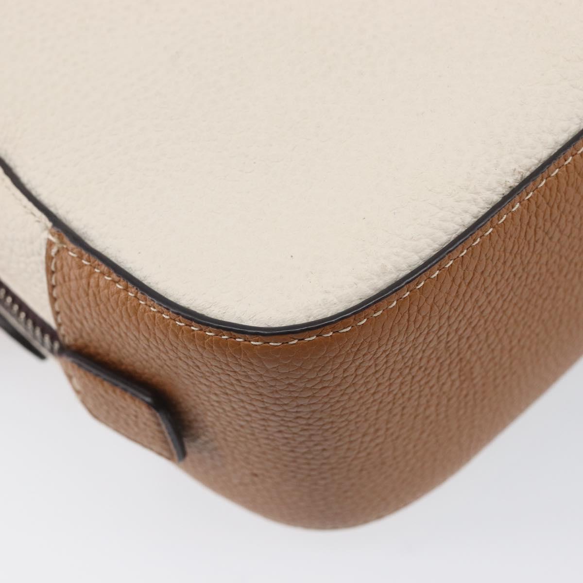 Coach Shoulder Bag Leather White Auth 208471A