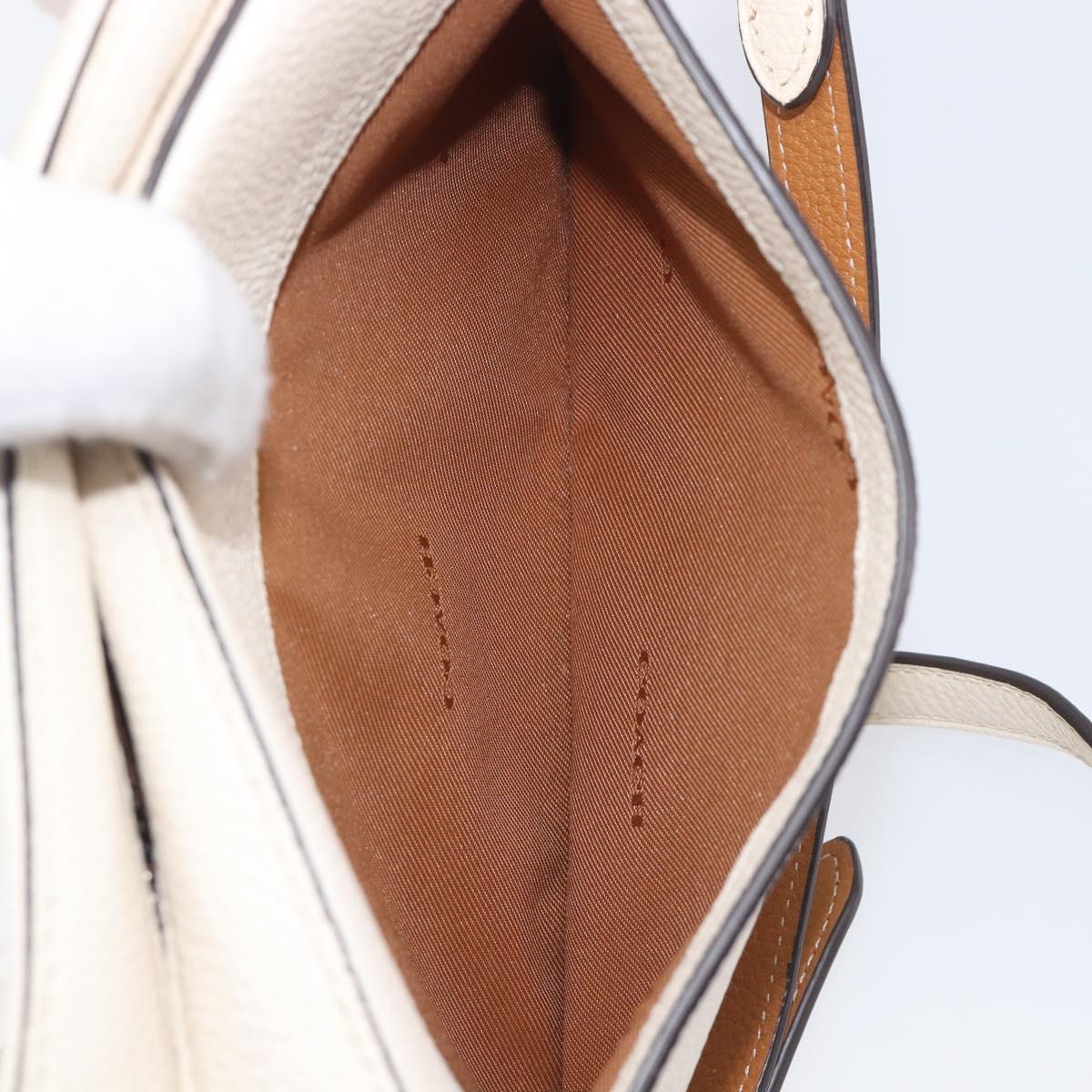 Coach Shoulder Bag Leather White Auth 208471A