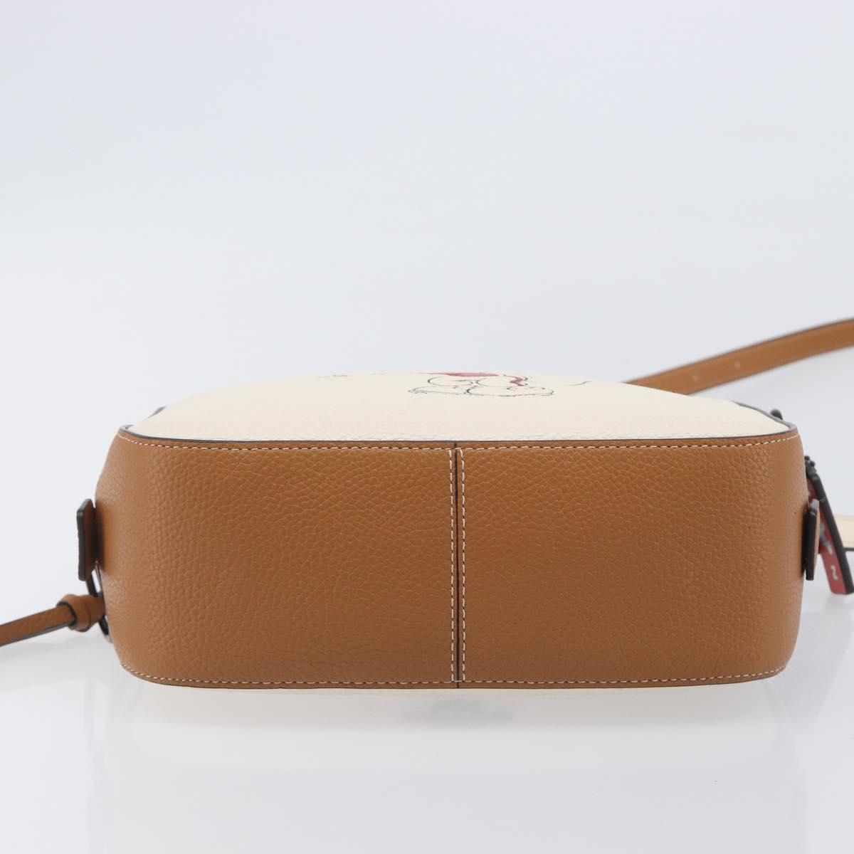 Coach Shoulder Bag Leather White Auth 208471A