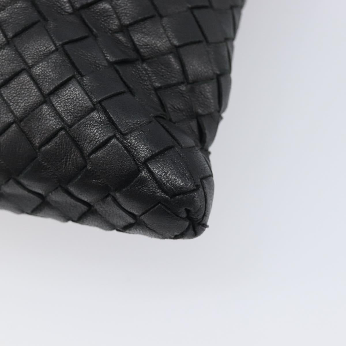 Bottega Veneta INTRECCIATO Shoulder Bag Leather Black Auth 208503V