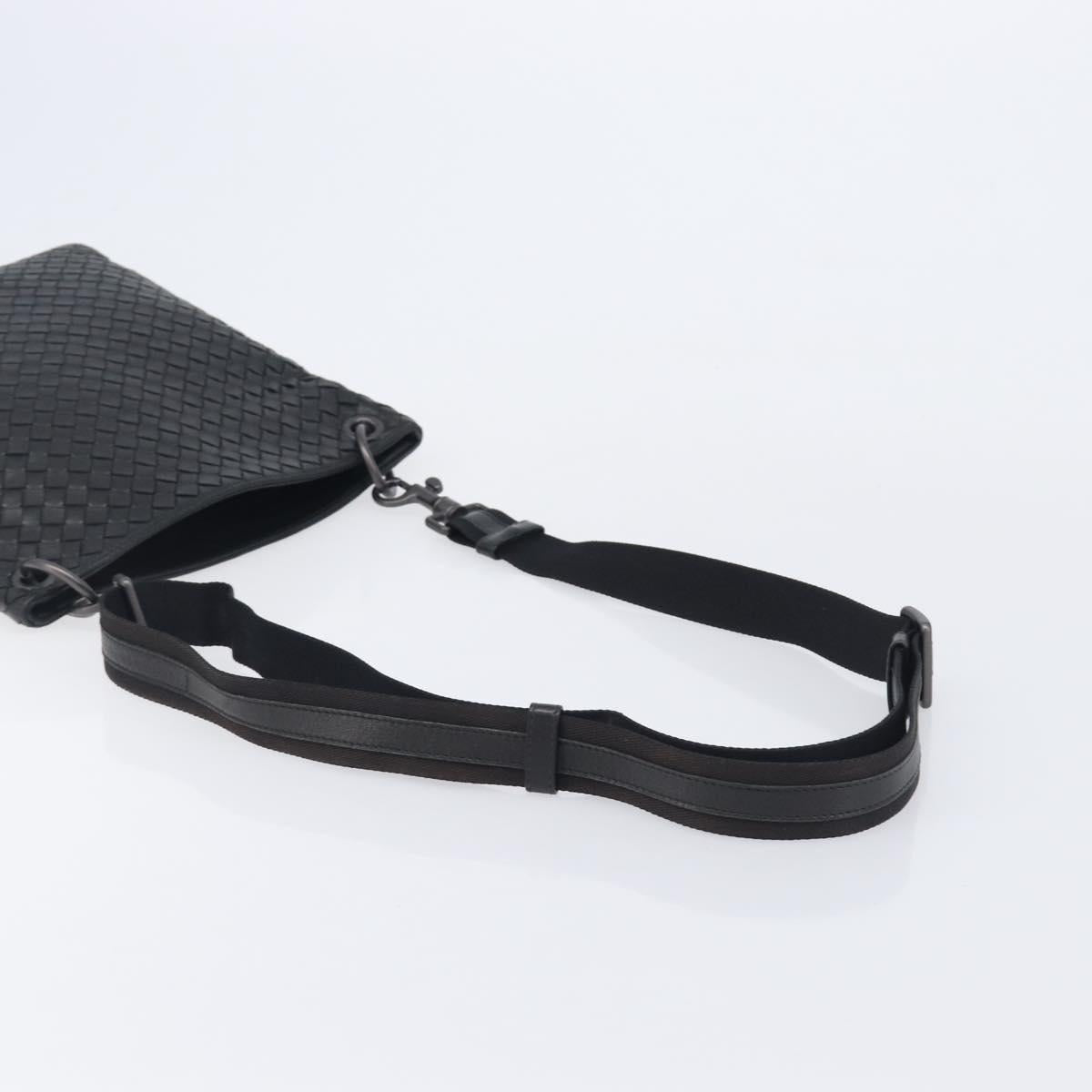 Bottega Veneta INTRECCIATO Shoulder Bag Leather Black Auth 208503V