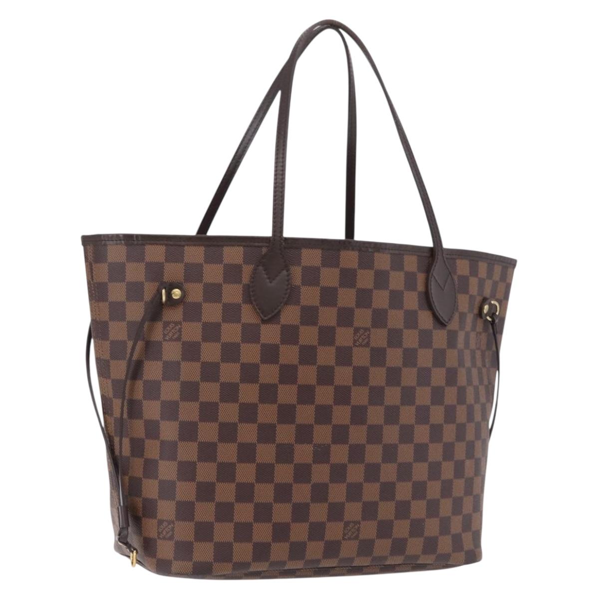LOUIS VUITTON Damier Ebene Neverfull MM Tote Bag N51105 LV Auth 208508V