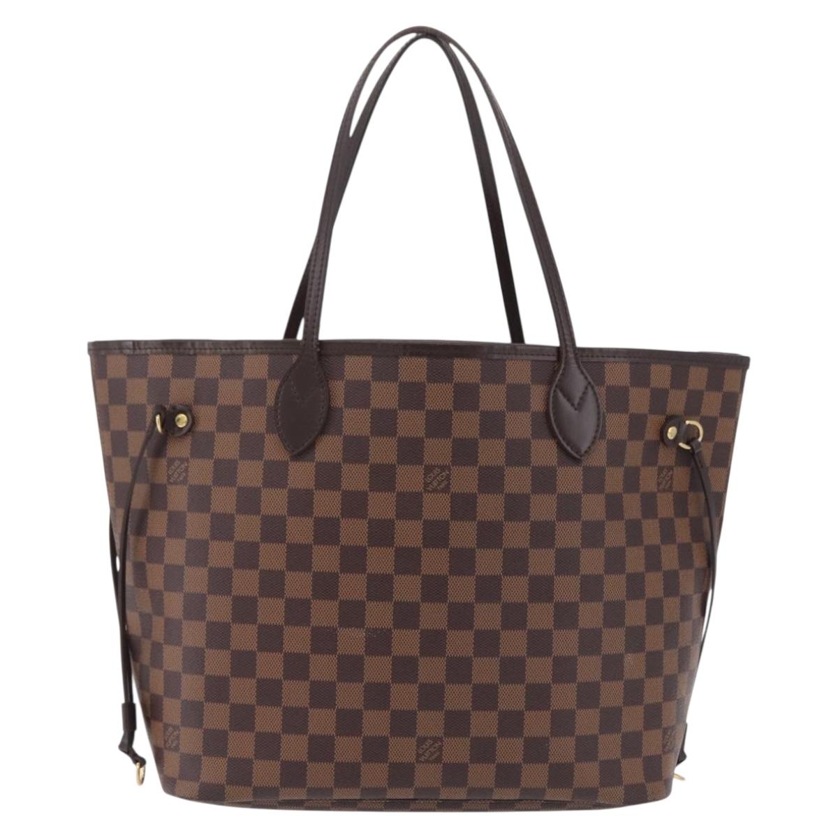 LOUIS VUITTON Damier Ebene Neverfull MM Tote Bag N51105 LV Auth 208508V