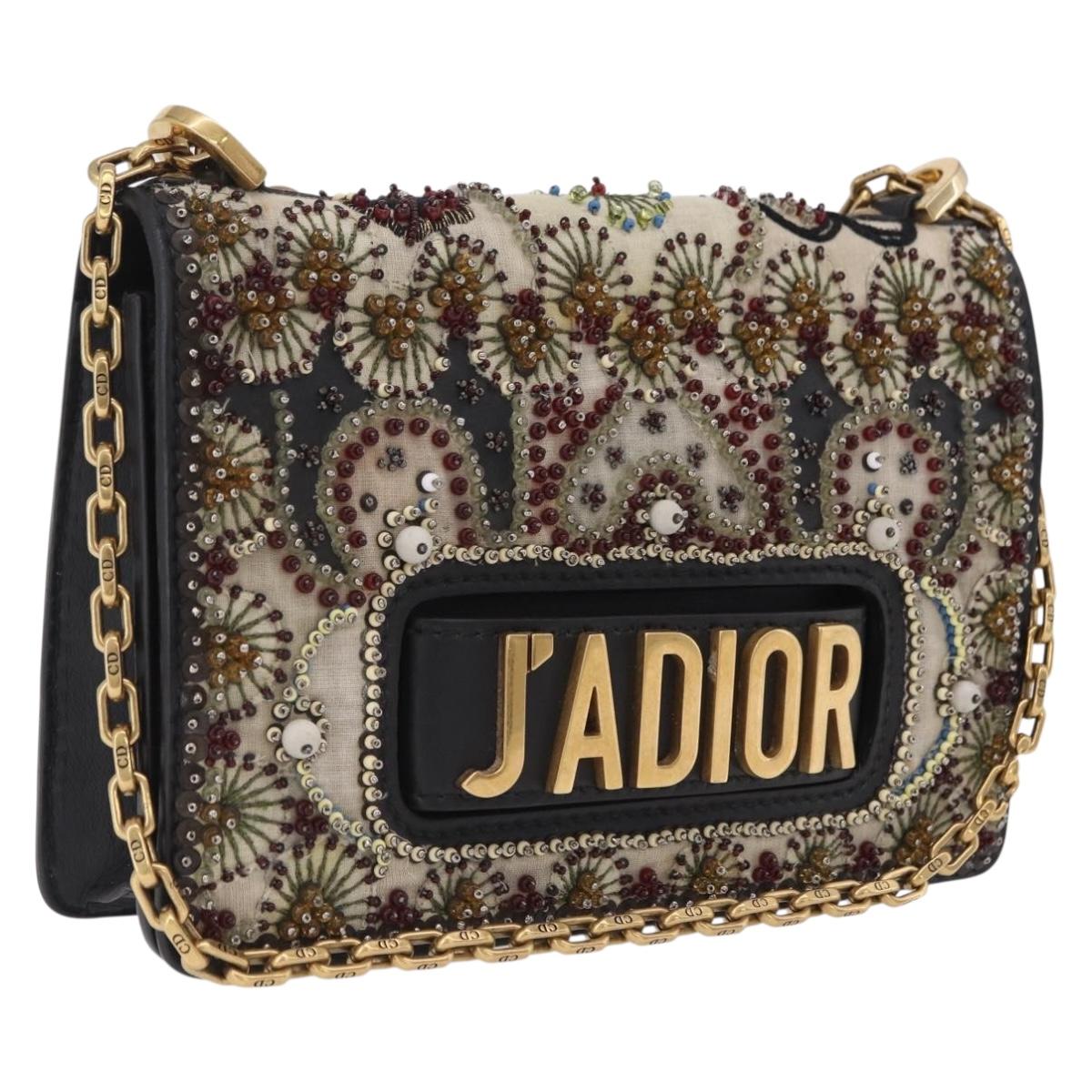 Christian Dior Chain Shoulder Bag Beads Multicolor Gold Tone Auth 208516V